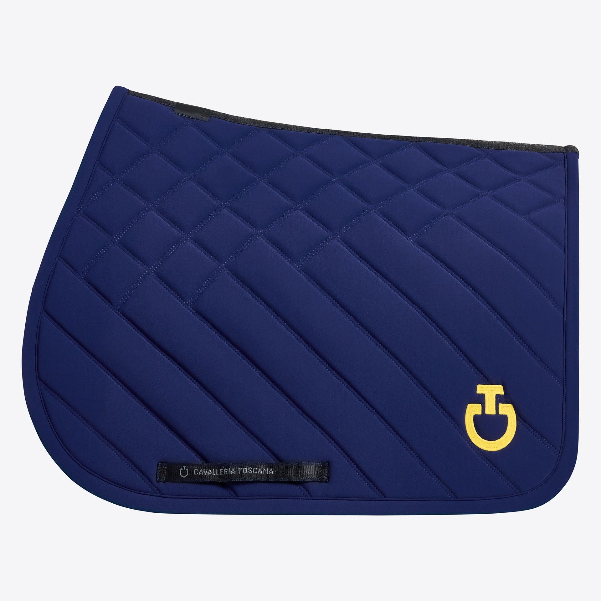 Cavalleria Toscana Diamonds And Lines Gewatteerd Zadeldek Ss25 Blauw - 1/3