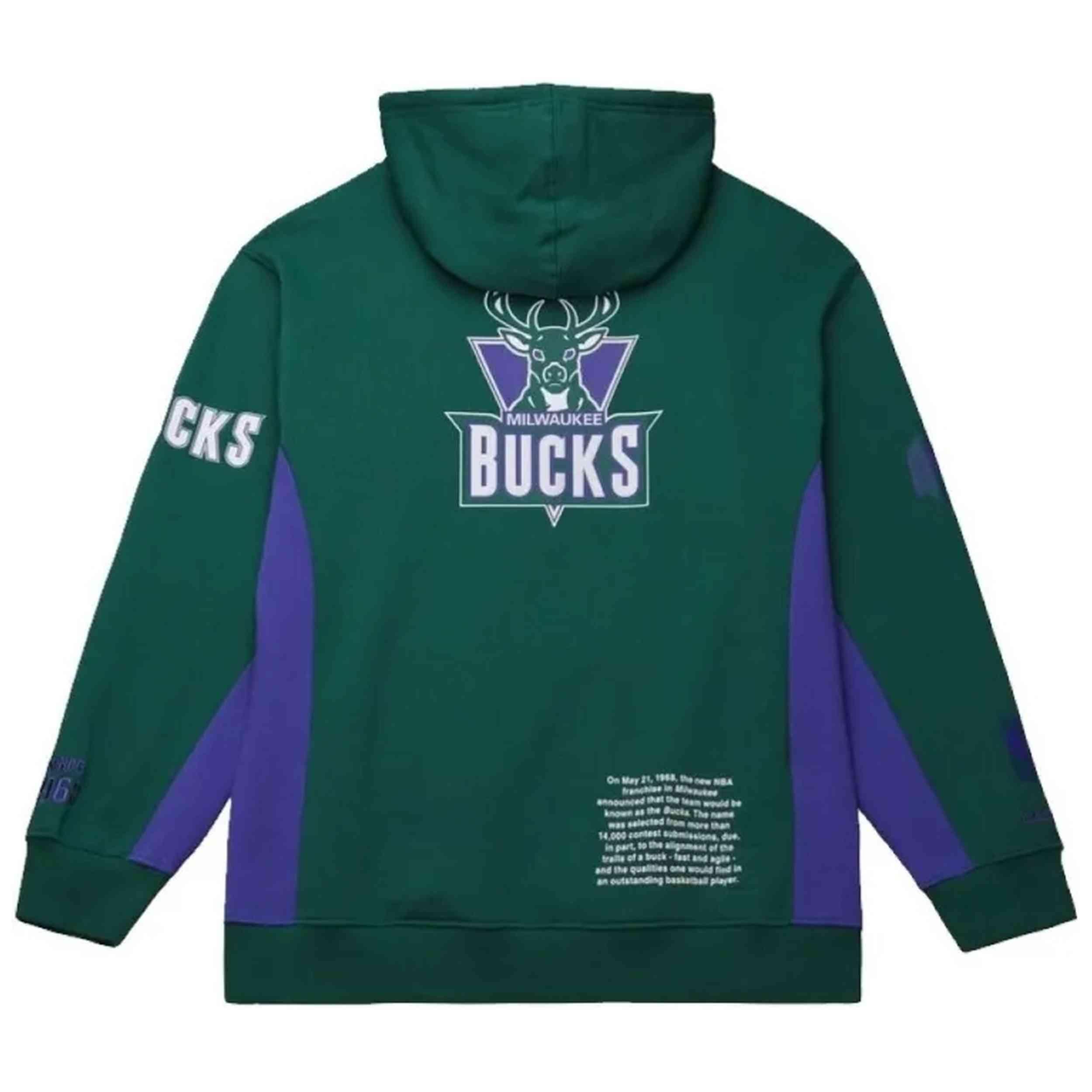 Sweat à capuche Mitchell & ness modèle TH9263-MBUBUGN pour unisexe 3/3