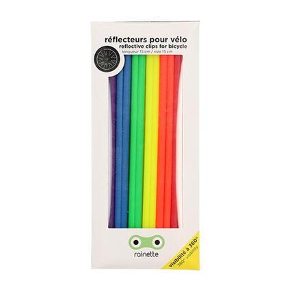 RAINETTE Réflecteurs pour rayons de vélo, argentés, lot de 12.