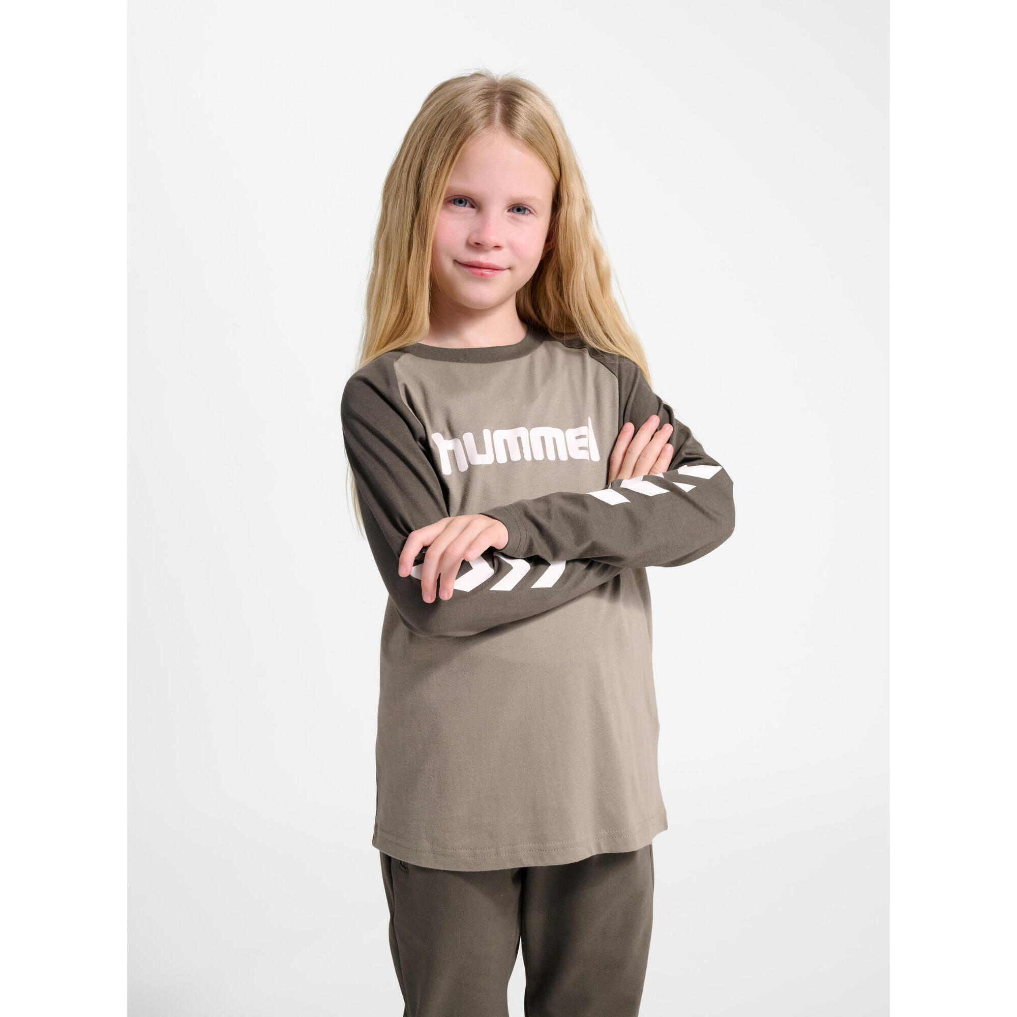 Hummel - Enfiler T-shirt Hmljr Logo Enfant Hummel - T-shirt Manches Longues - Bleu - Decathlon