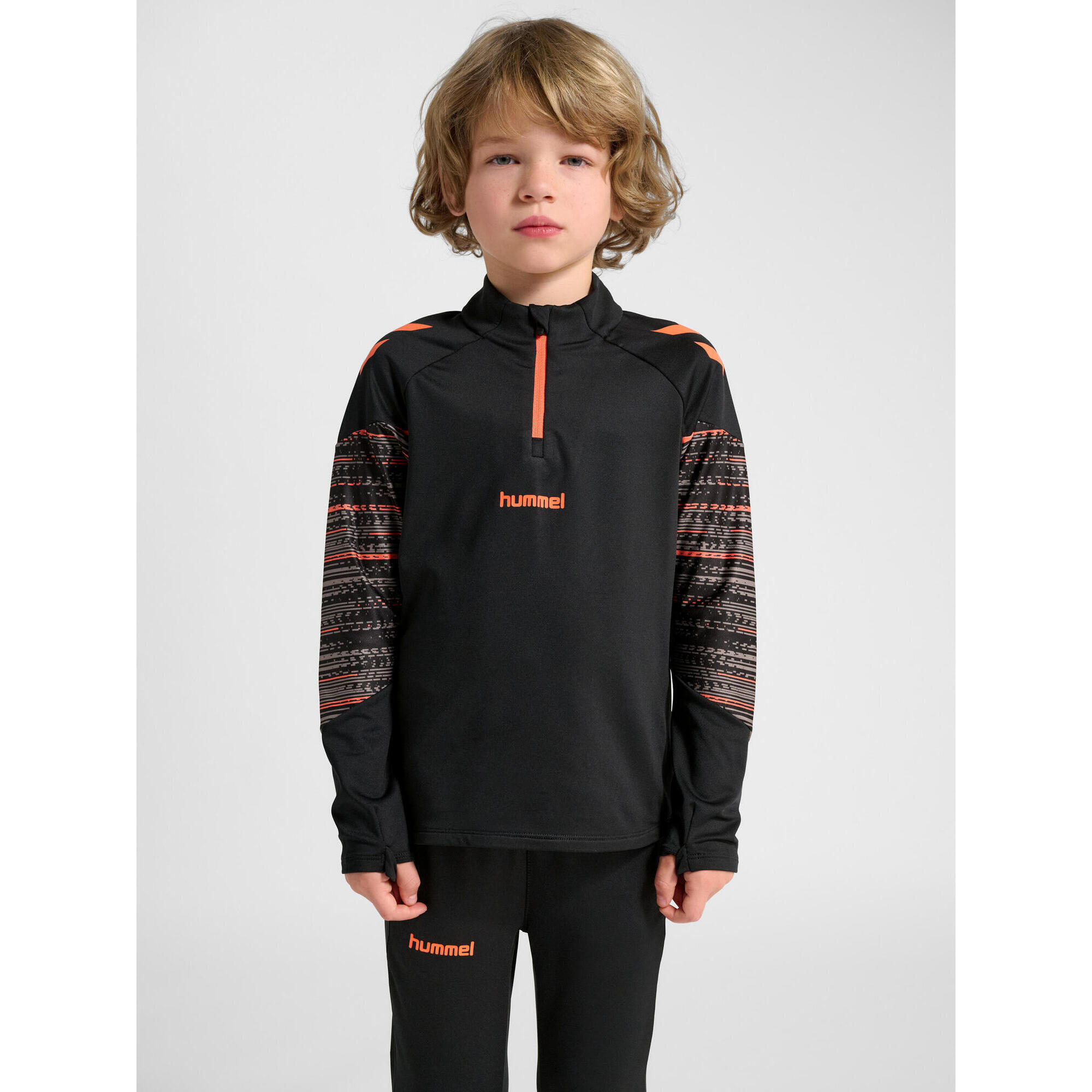 Hummel - Demie-fermeture Éclair Zip Sweat-shirt Hmlblaze Multisport Enfant Hummel - Pull - Jaune|noir|orange - Decathlon