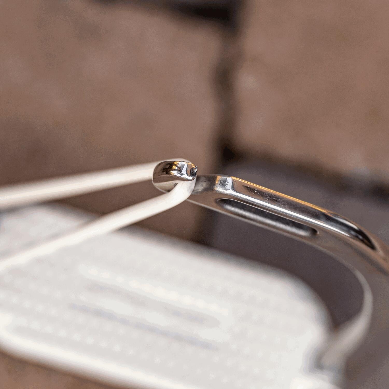 Sprenger Peacock Stirrups With Rubber Ring - Stainless Steel; Size 110 Mm 3/4