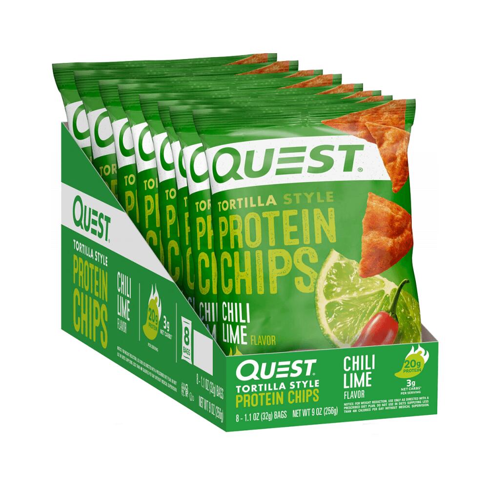 QUEST NUTRITION Quest Nutrition Protein Tortilla Chips (8x32g) Chili Lime