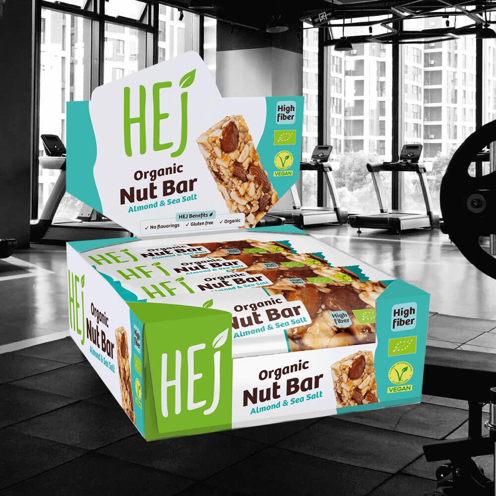 HEJ Natural Organic Nut Bar (12x40g) Almond & Sea Salt - Barres 2/3