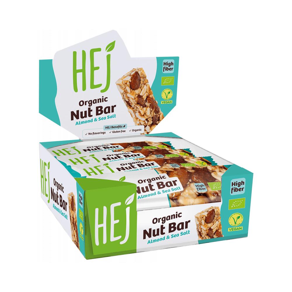 HEJ HEJ Natural Organic Nut Bar (12x40g) Almond & Sea Salt - Barre