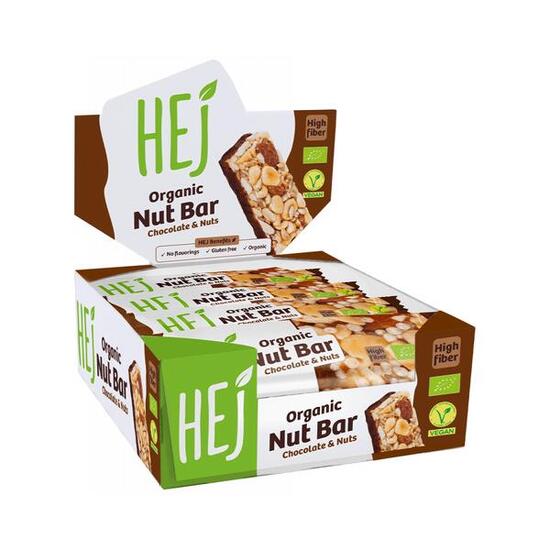 HEJ Natural Organic Nut Bar (12x40g) Chocolate & Nuts - Repen - Energie repen