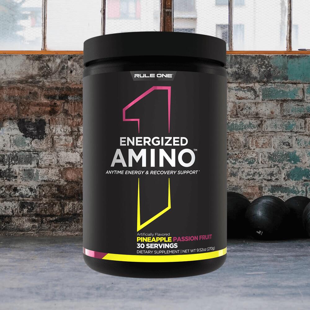 Rule1 R1 Energized Amino (30 Serv) Pineapple Passionfruit - Acides aminés 2/3
