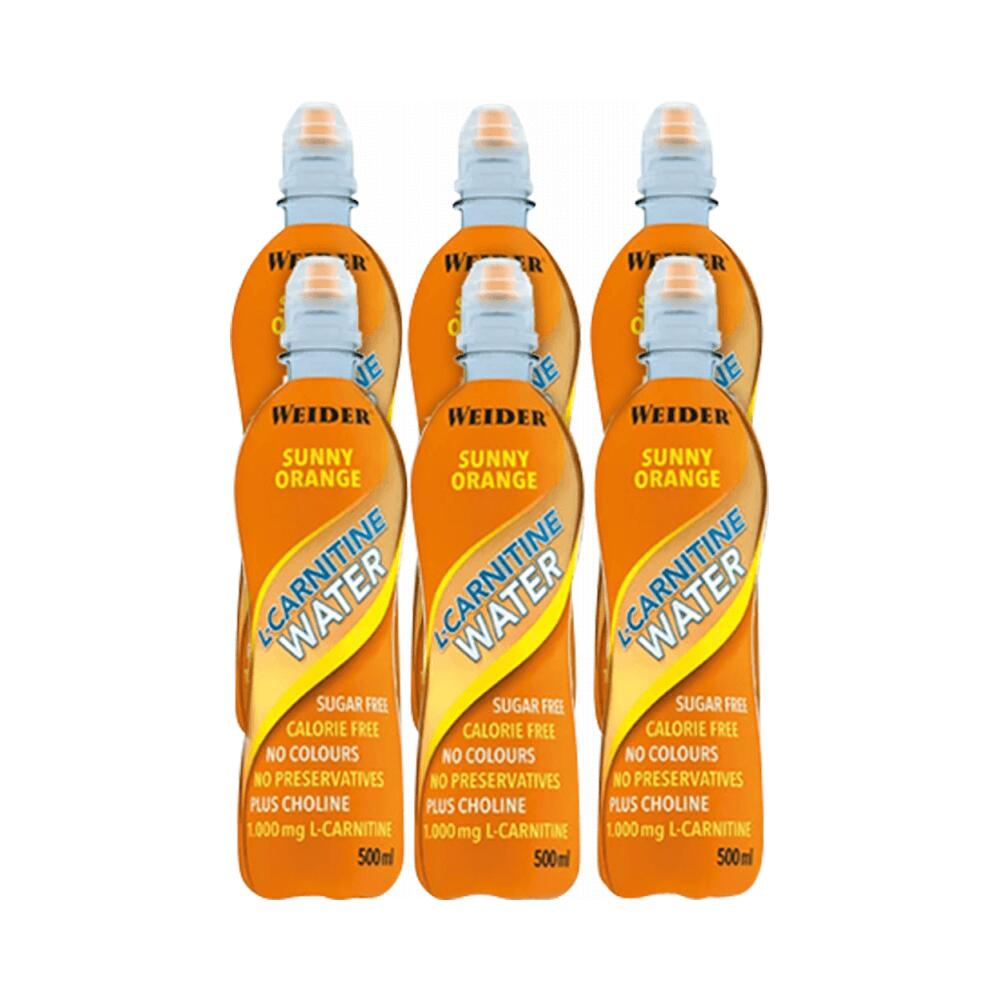 Weider L-Carnitine Water (6x500ml) Orange - Dieta e gestione del peso