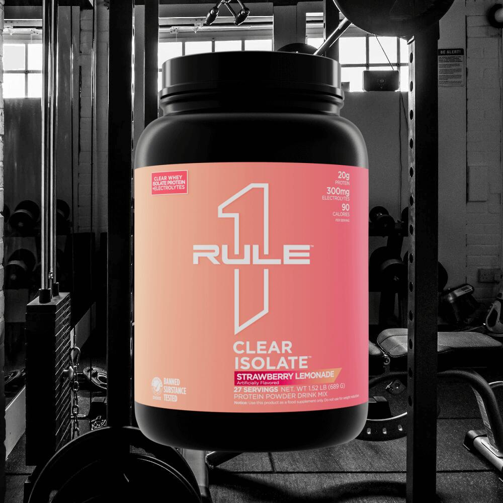 Rule1 R1 Clear Isolate (689g) Strawberry Lemonade - Protéines 2/3