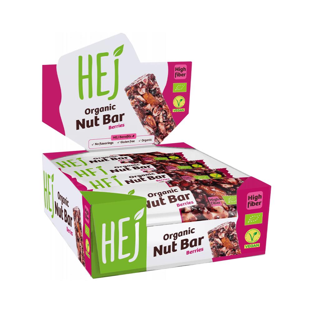 HEJ HEJ Natural Organic Nut Bar (12x40g) Berries - Barre - Barrette energetiche
