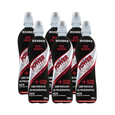 Weider power starter energy drink (6x500ml) red fruits