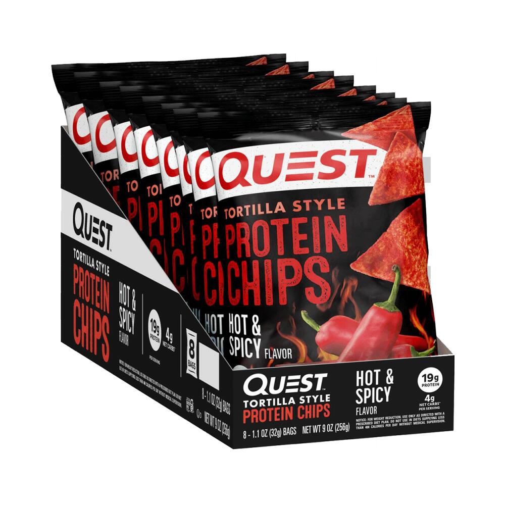 QUEST NUTRITION Quest Nutrition Protein Tortilla Chips (8x32g) Hot & Spicy