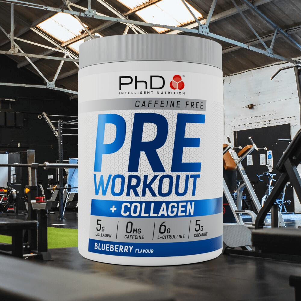 PhD Pre-Workout + Collagen Caffeine Free (20 serv) Blueberry 2/3