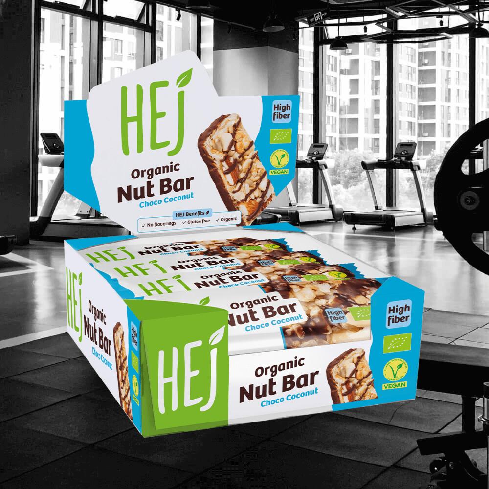 HEJ Natural Organic Nut Bar (12x40g) Choco Coconut - Barres 2/3