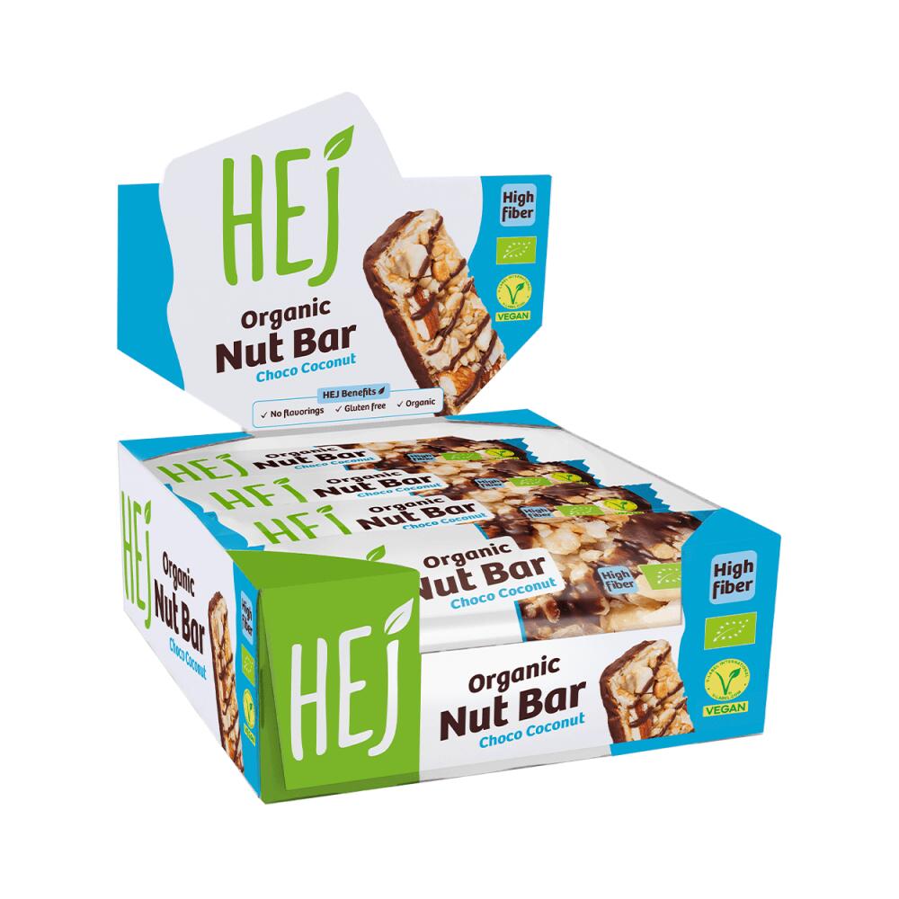 Hej - Hej Natural Organic Nut Bar (12x40g) Choco Coconut - Barres - Barre Céréales - Decathlon