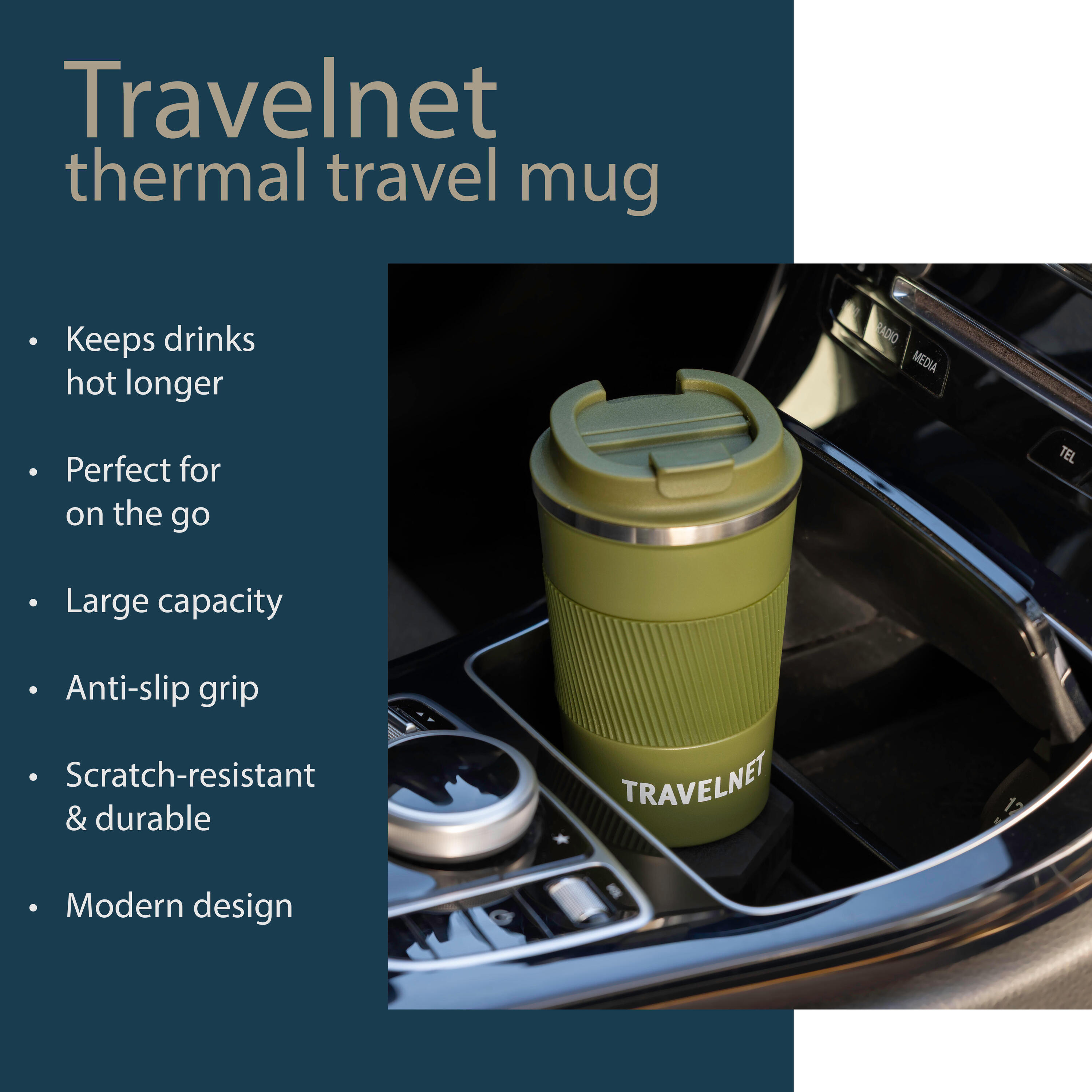 Tazza termica Travelnet – Tazza da caffè da asporto – 380 ml 5/7