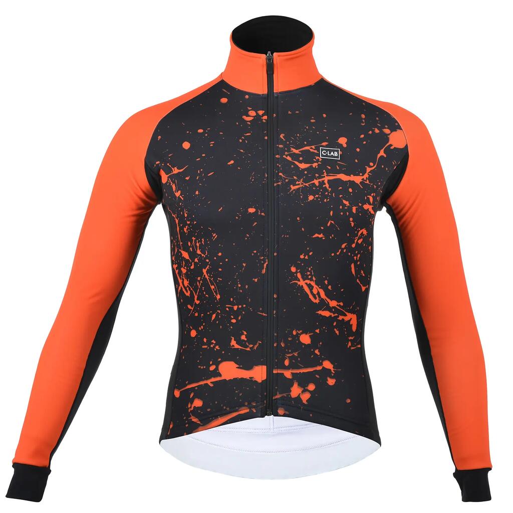 PIRINEUS Splash Winter Cycling Jacket - Black/Orange