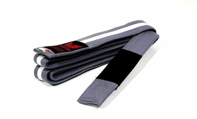 Morgan IBJJF Approved BJJ Belt[Grey + White Stripe & Tip A-0