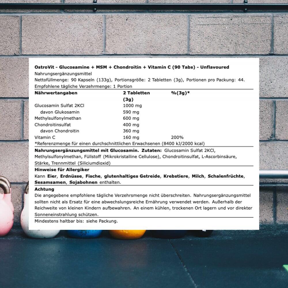 OstroVit Glucosamine + MSM + Chondroitin + Vitamin C (90 Tabs) Unflavoured 3/3