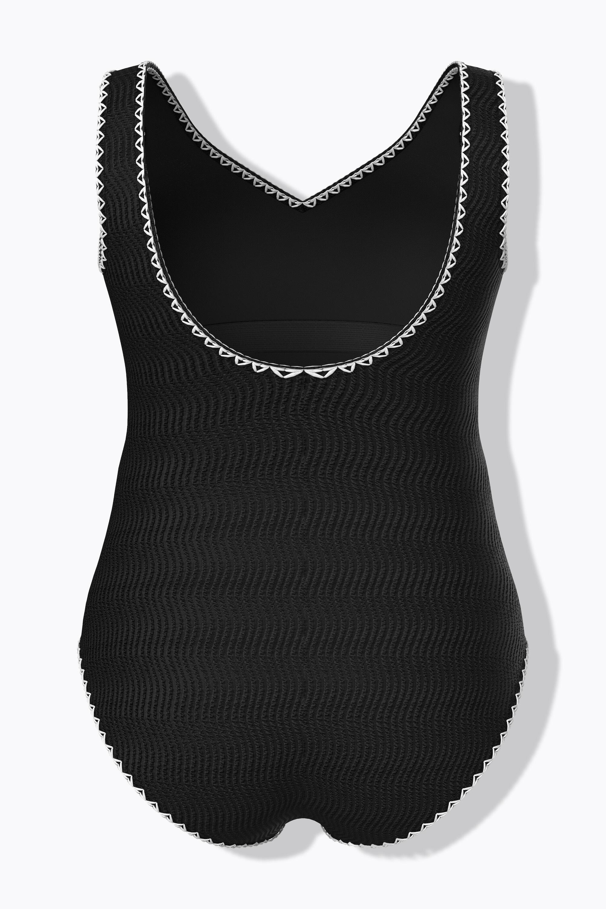 Femme Maillot de bain sans bonnets souples. Décolleté V et matière texturée 7/7