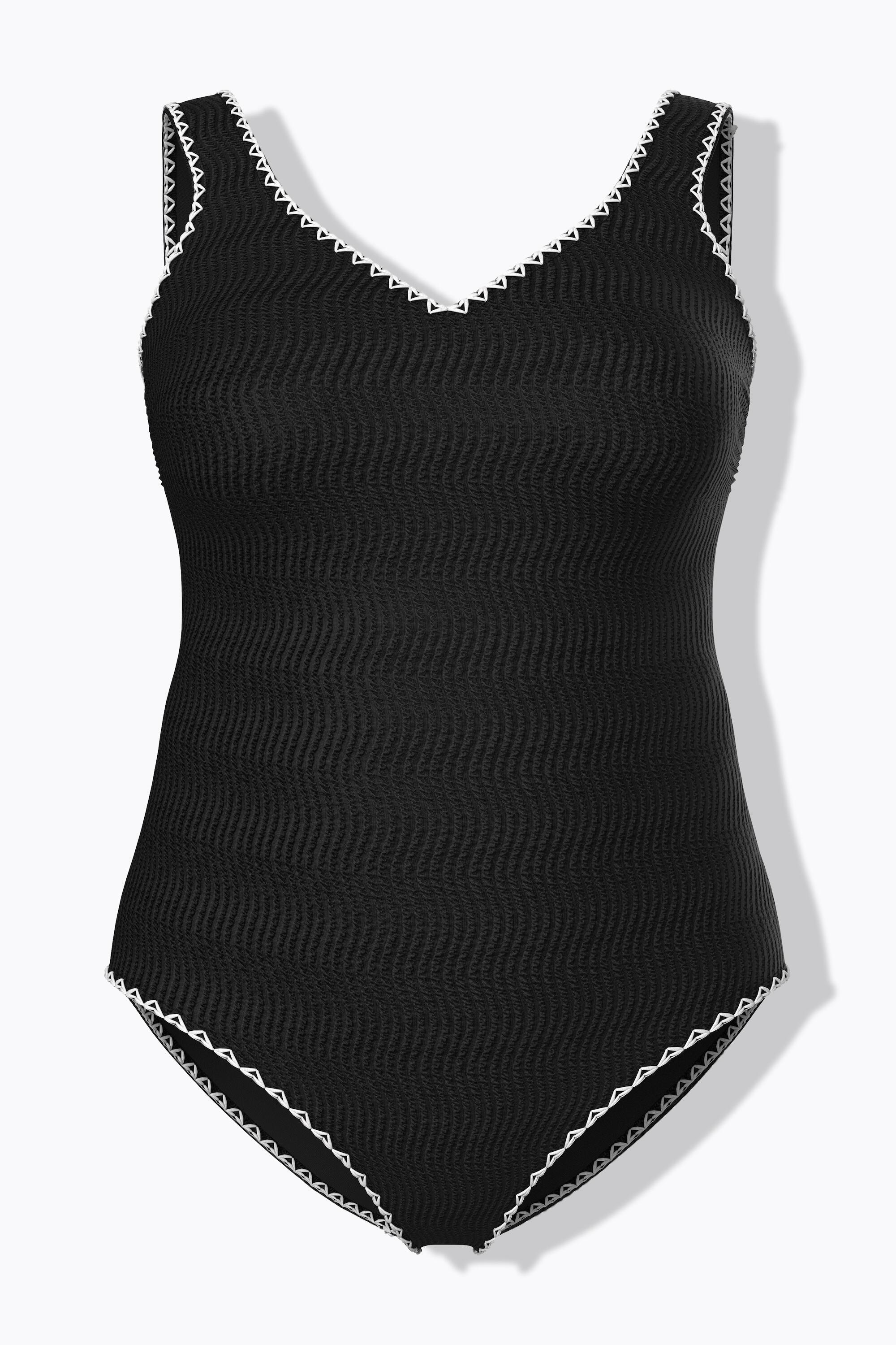 Femme Maillot de bain sans bonnets souples. Décolleté V et matière texturée 6/7