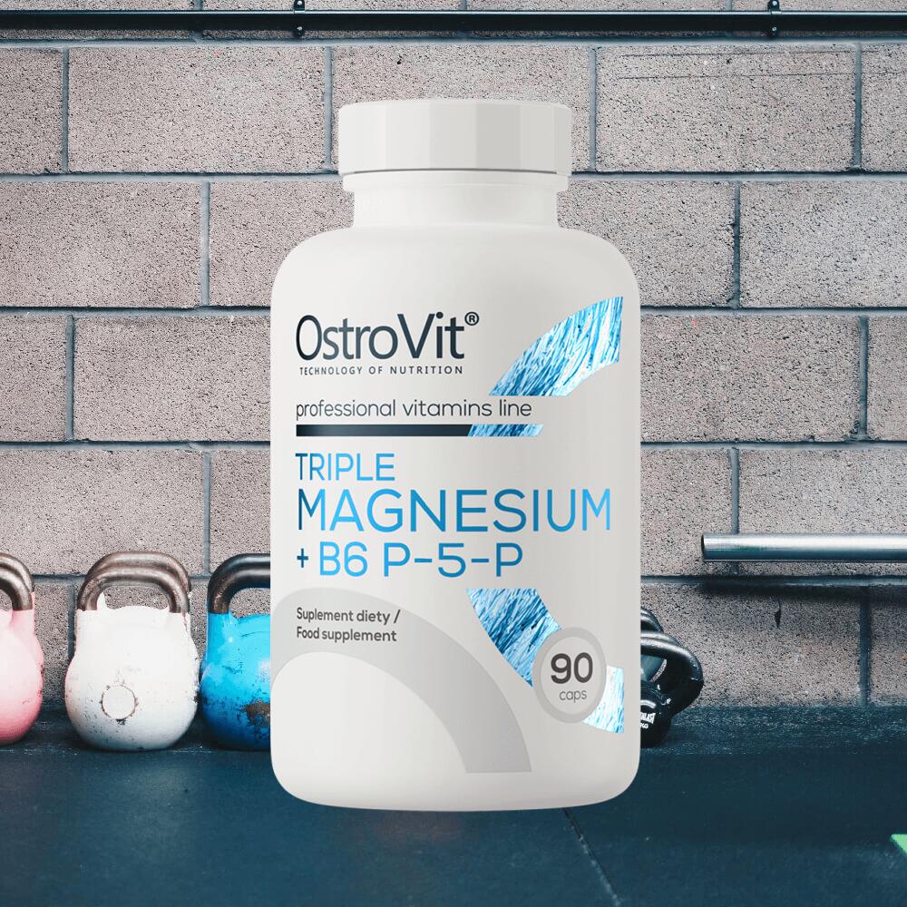 OstroVit Triple Magnesium + B6 P-5-P (90 Caps) Unflavoured 2/3