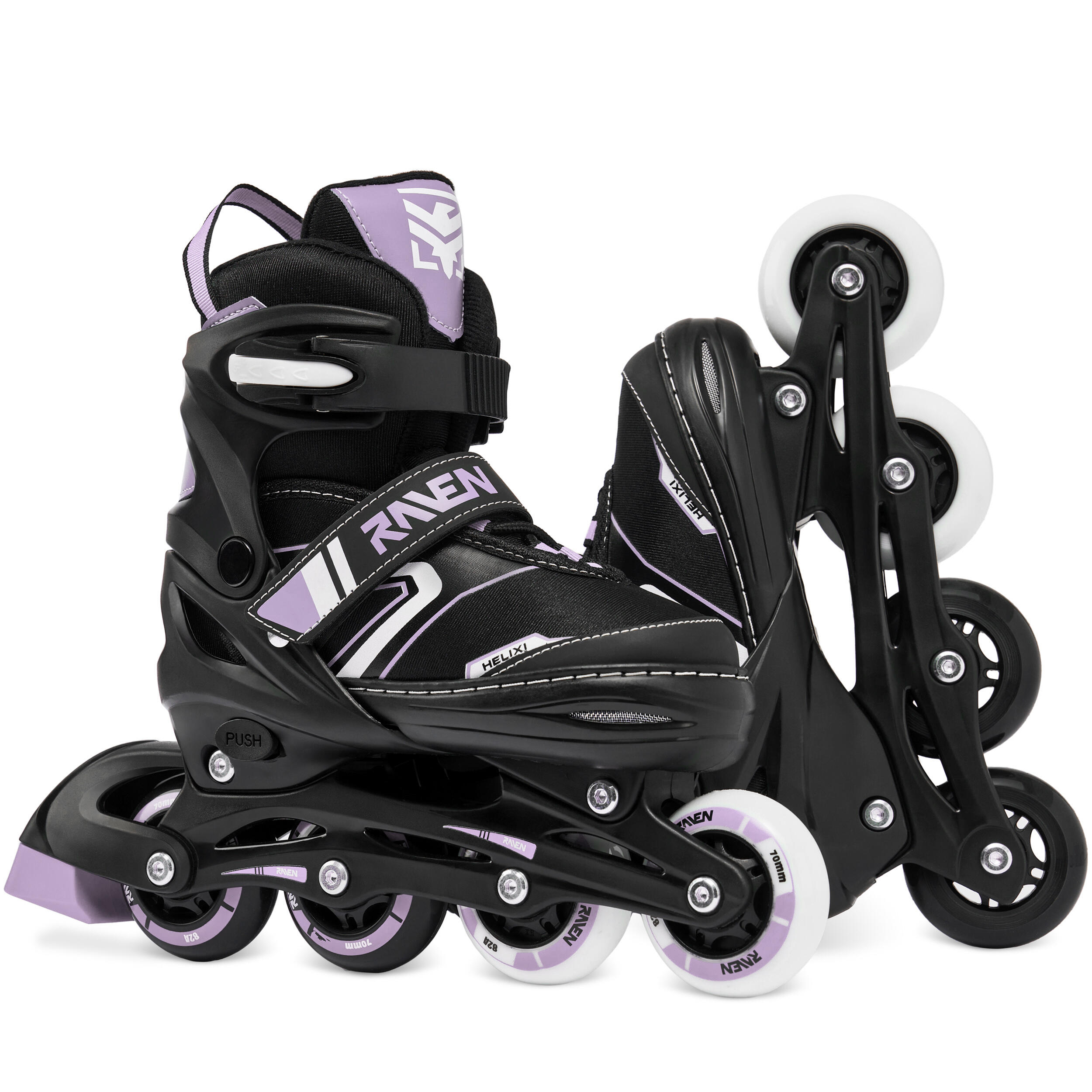 Patins de rodas 4 em 1 ajustáveis Raven Helixi LED Wheels 2/7