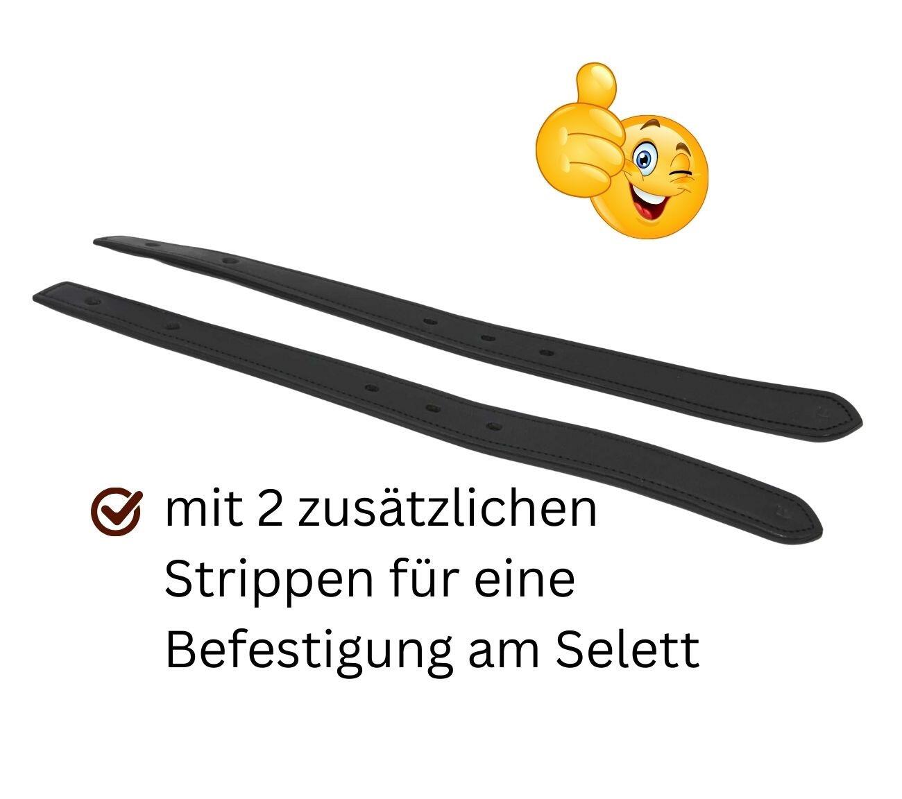 AMKA Selett Scherenträger Quick Open Schnellverschluss mit Zusatzstrippen Leder 3/4