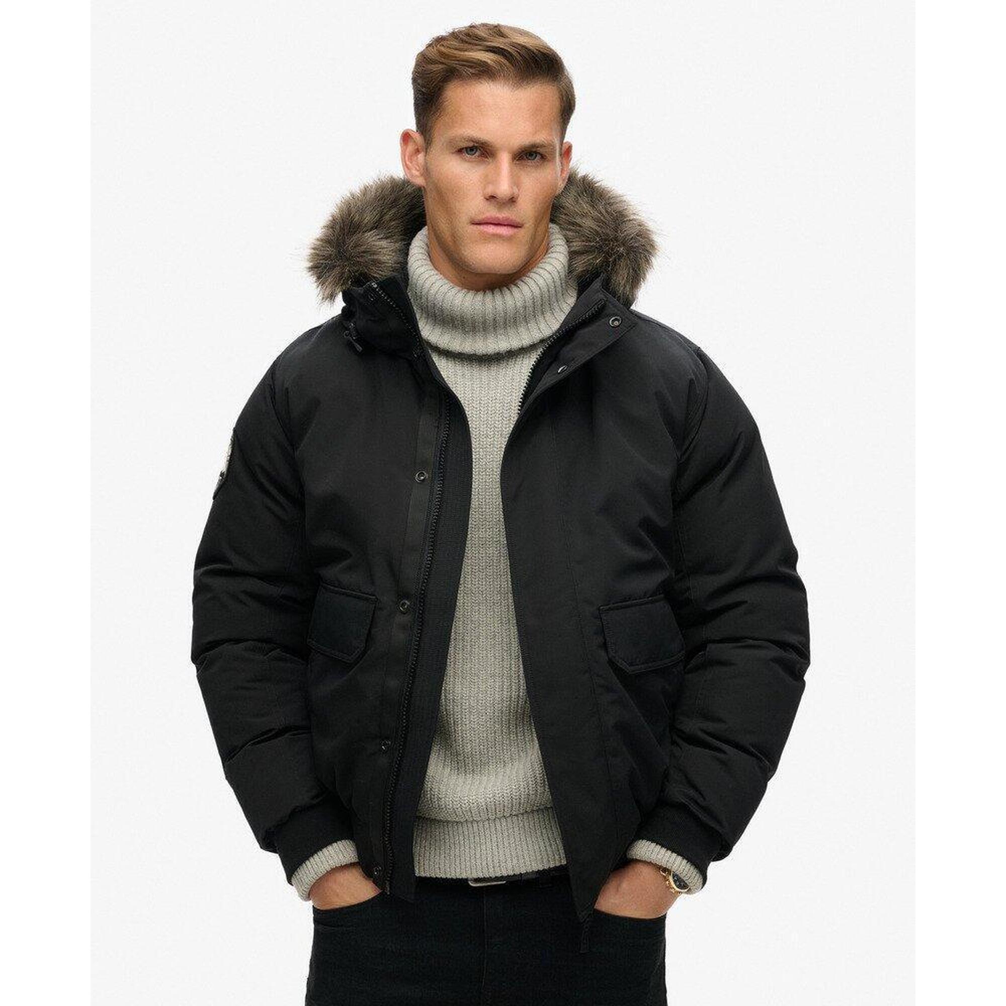 Superdry - Veste Bomber En Fausse Fourrure Everest - Maillot Manches Longues - Noir - Decathlon