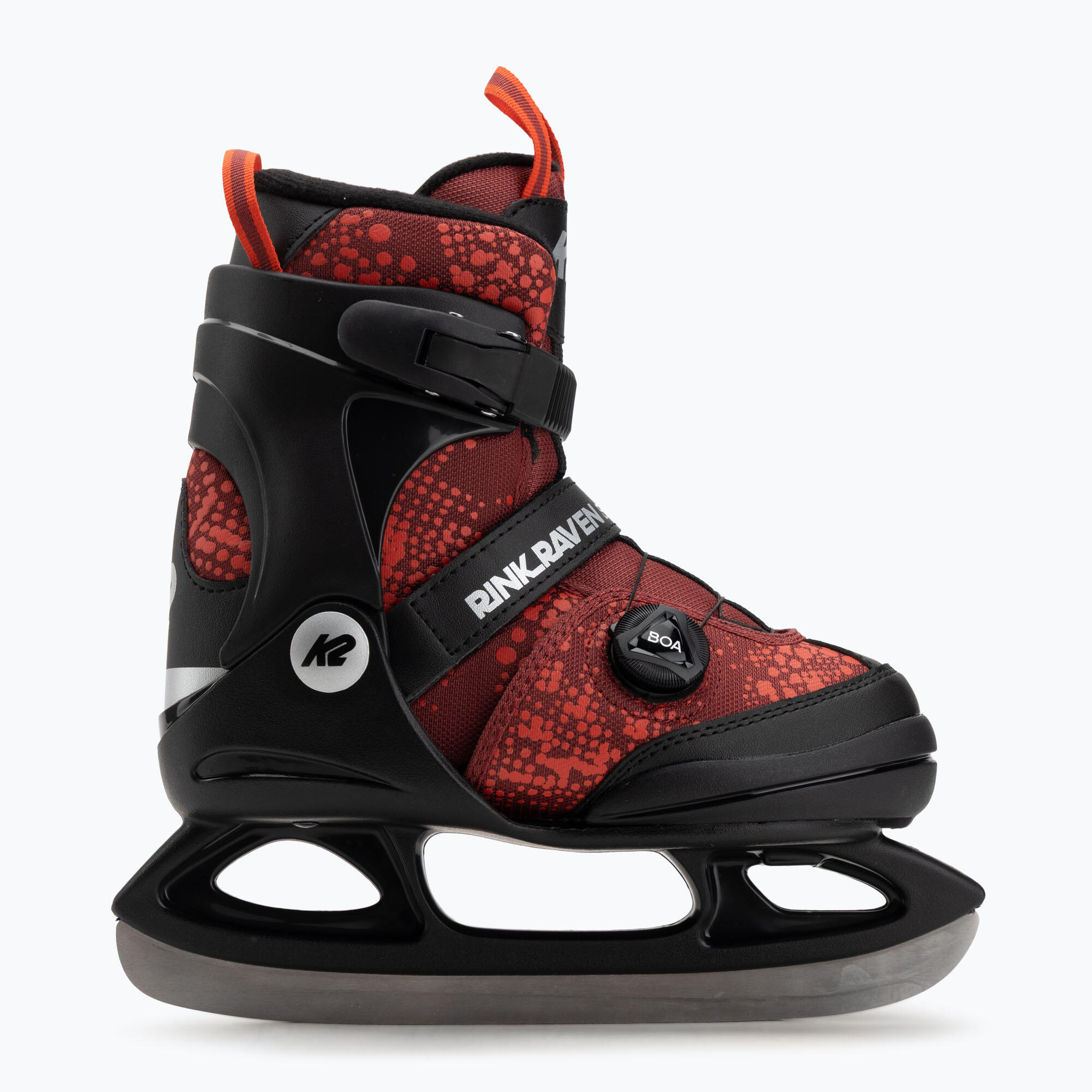 K2 Rink Raven Boa Pattini da ghiaccio bambini regolabile - Rosso - 32-37 2/7