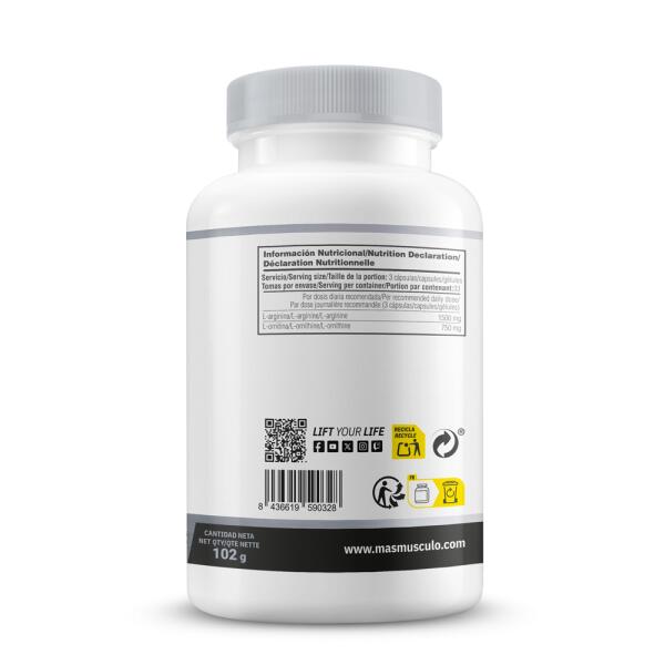 GH (Arginine en Ornithine) - 100 plantaardige capsules MASmusculo 3/5
