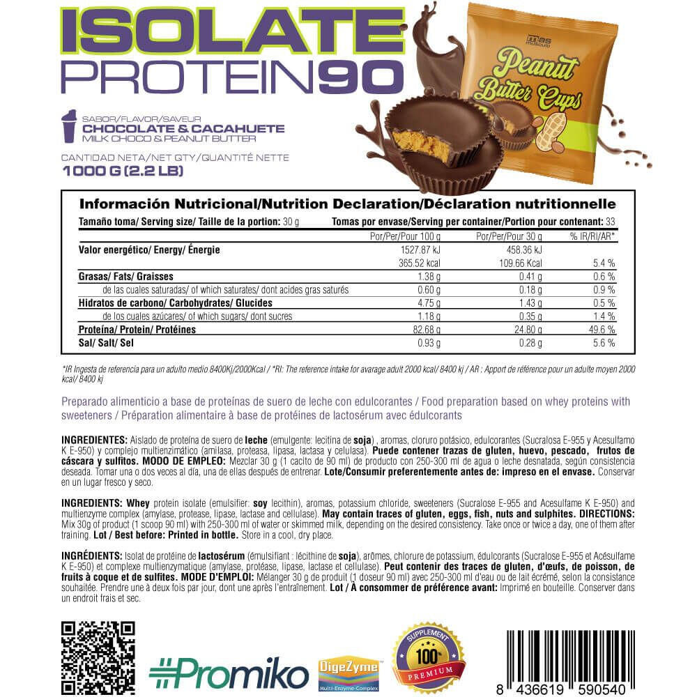 Isolaat 90 CFM - 1 kg pindakaascups MASmusculo 3/4