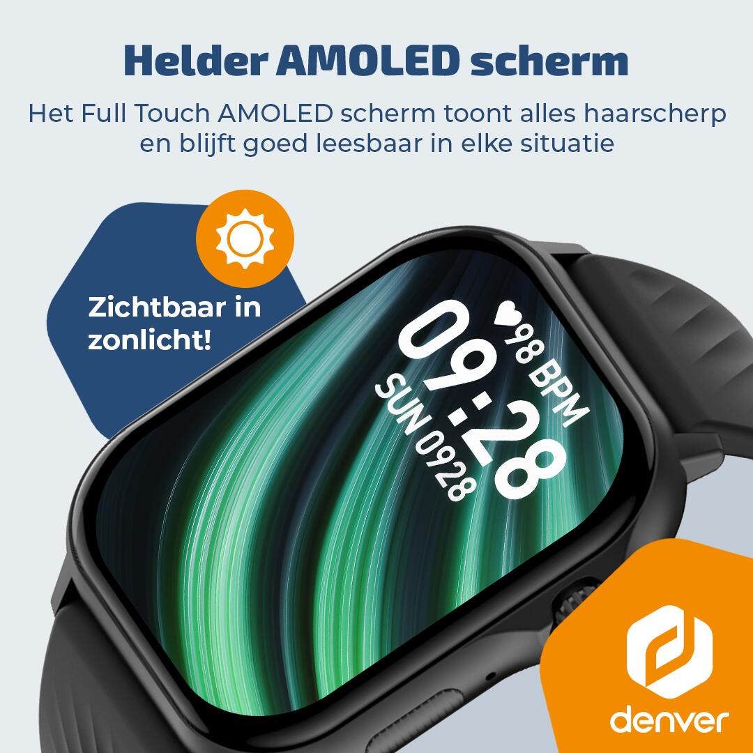 Smartwatch - Amoled scherm - GPS Tracking - 100+ Sportmodi - SWG159 2/7