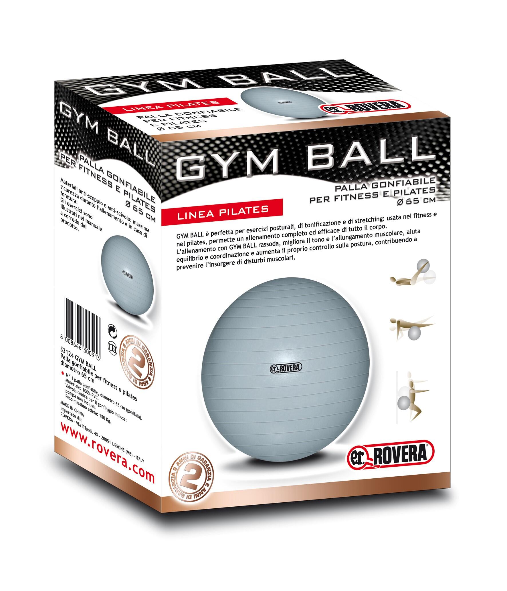 GYM BALL FIT BALL Pilates ROVERA Pelota Diámetro 65 cm 3/3