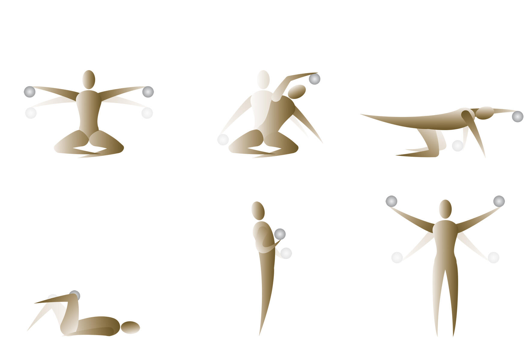 Balles de tonification souples - Balles lestées de 1 kg chacune pour Pilates 2/3