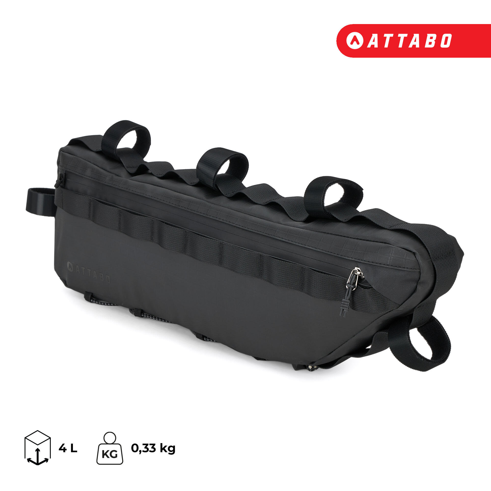 Bolsa de bicicleta para cuadro ATTABO Underra L 4 l negro 4 l 6/6