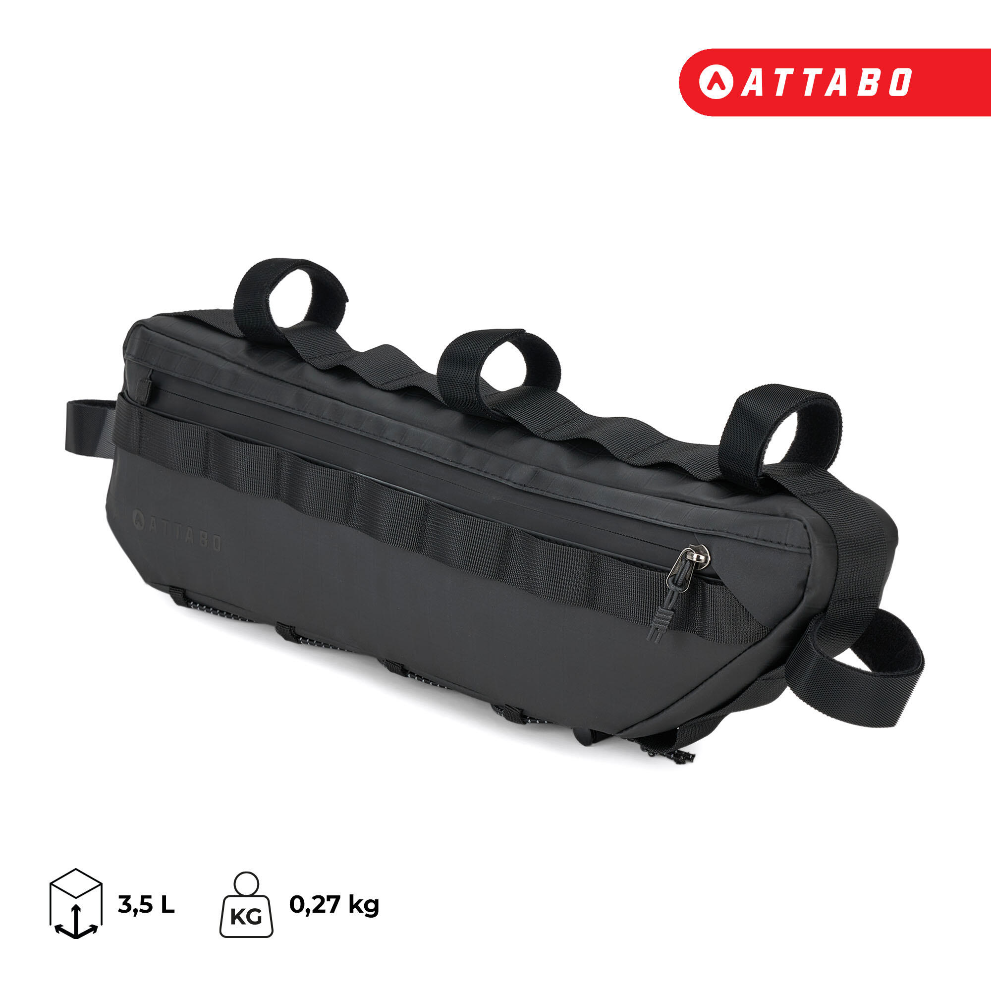Bolsa de bicicleta para quadro ATTABO Underra M 3,5 l preta 3,5 l 6/6