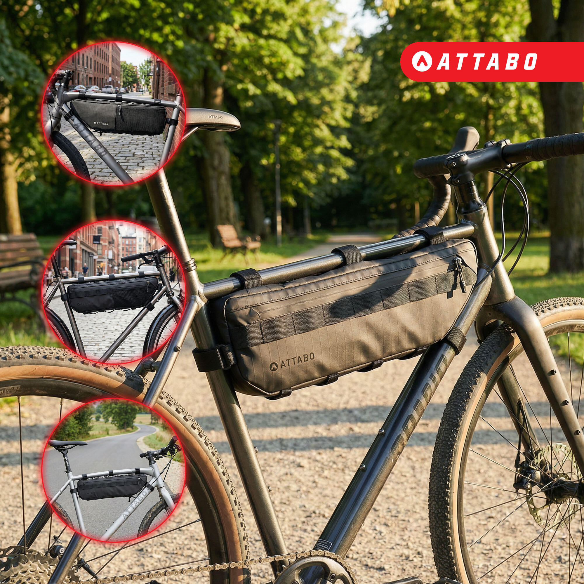 Bolsa de bicicleta para quadro ATTABO Underra M 3,5 l preta 3,5 l 5/6