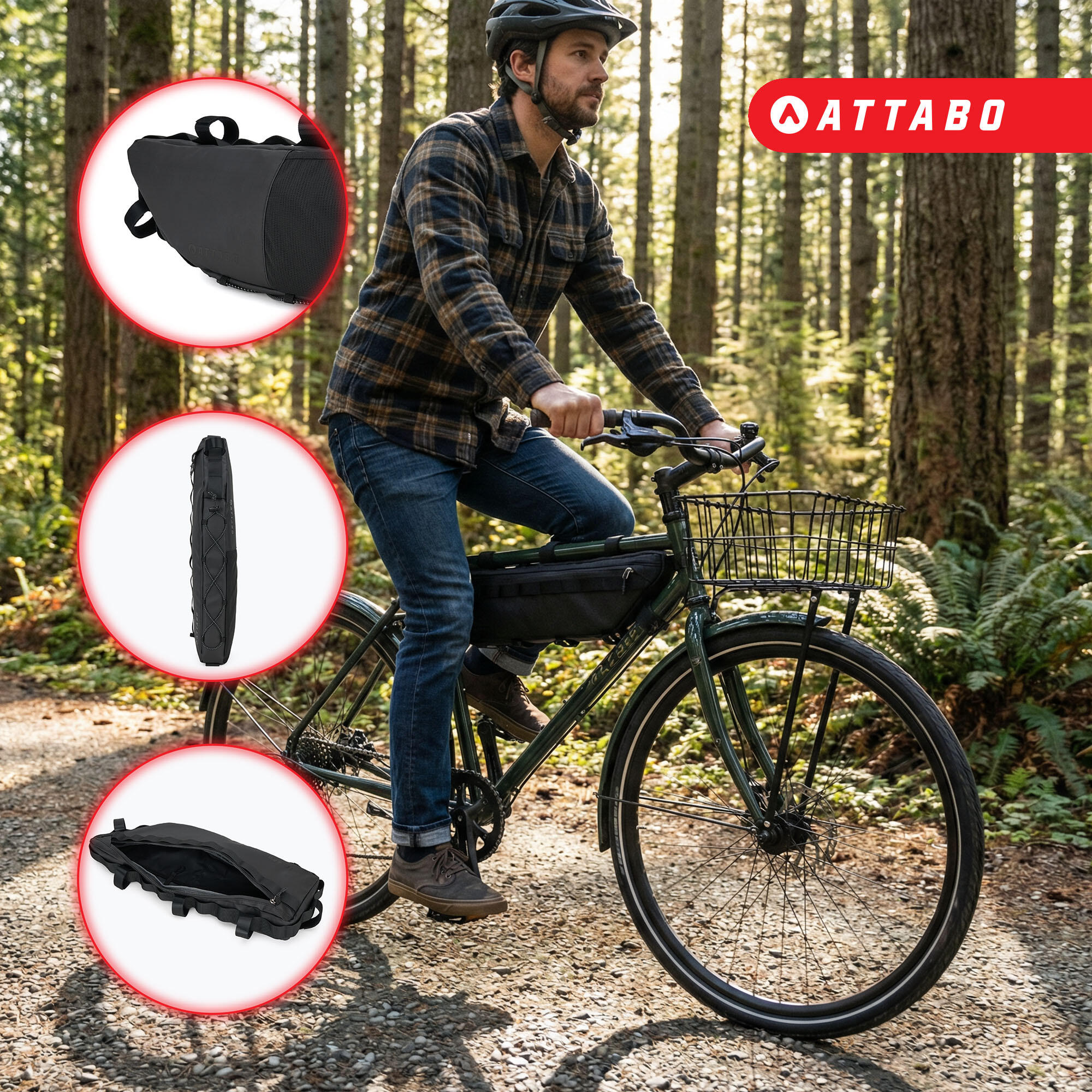 Bolsa de bicicleta para cuadro ATTABO Underra L 4 l negro 4 l 4/6