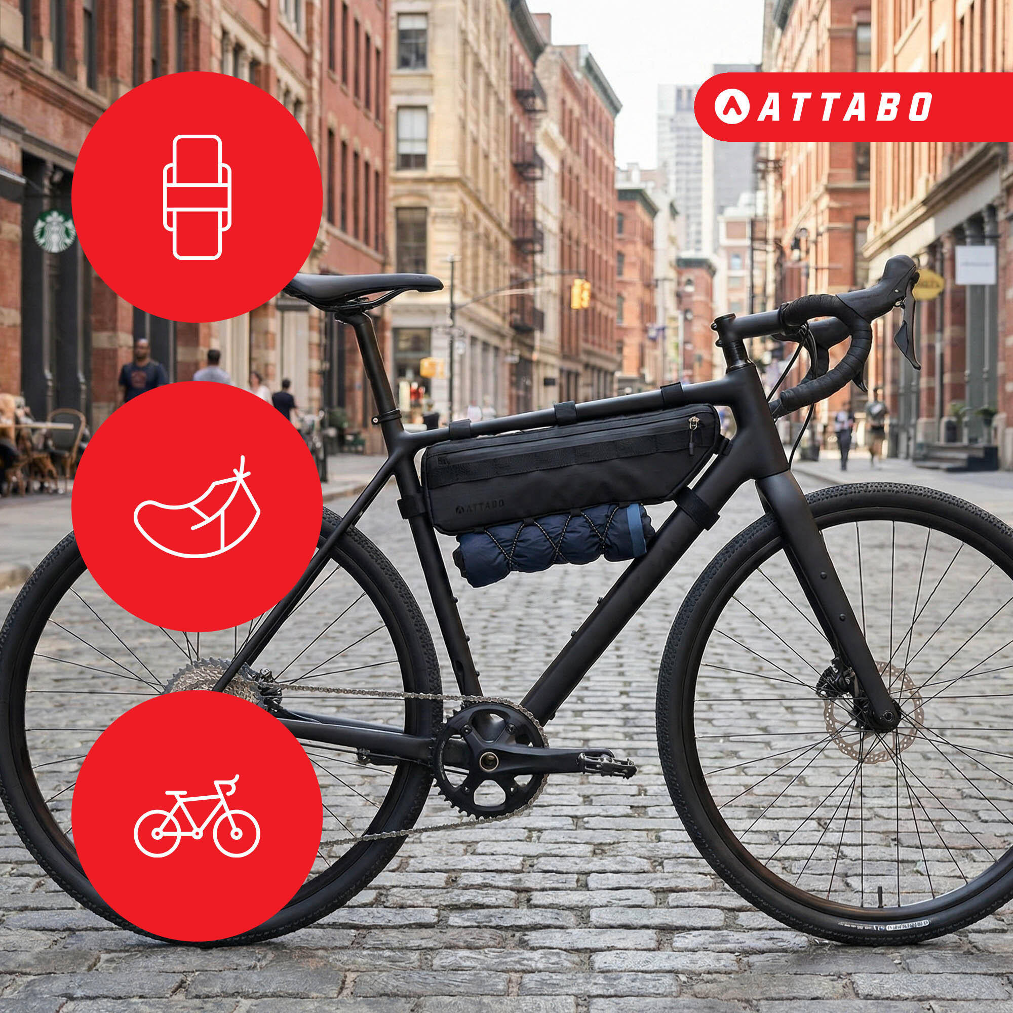 Fietstas onder het frame ATTABO Underra S 2 l zwart 2 l 3/6