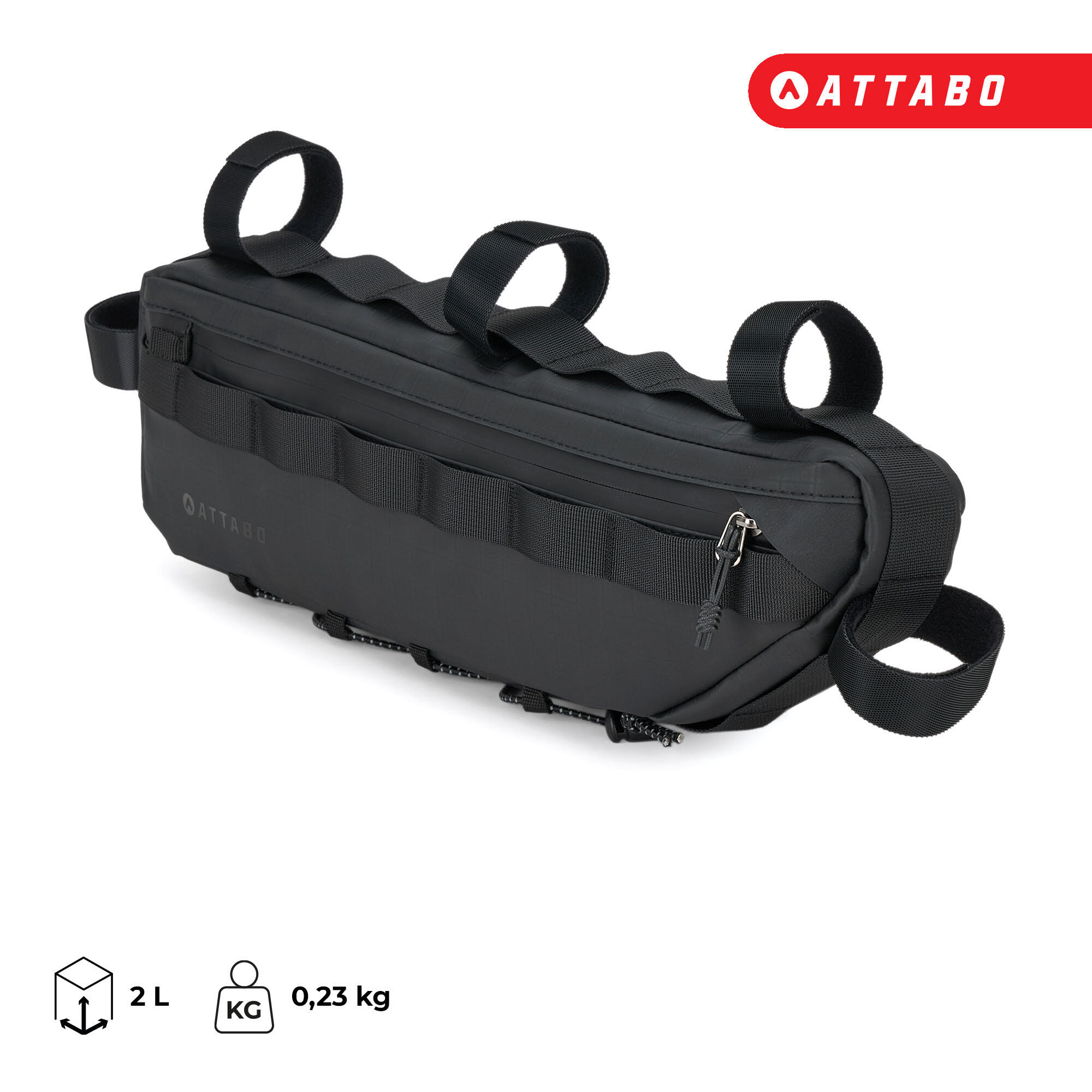 Fahrradtasche unter dem Rahmen ATTABO Underra S 2 l schwarz 2 l | Decathlon