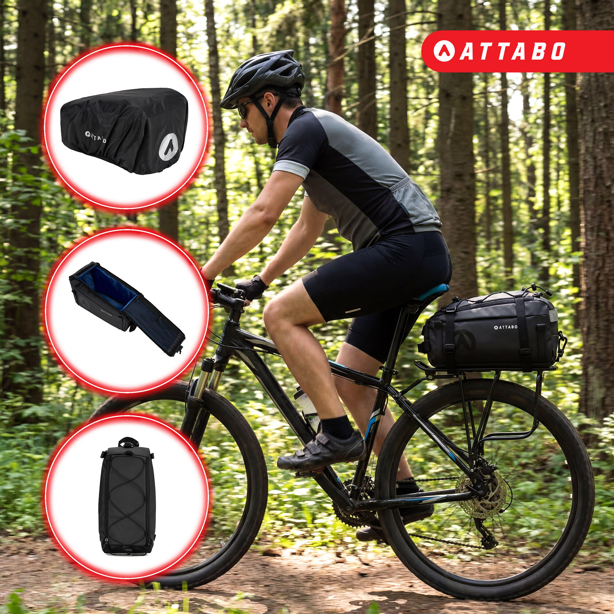 Bolsa para bicicleta para portaequipajes ATTABO MyBack 7 l 4/7