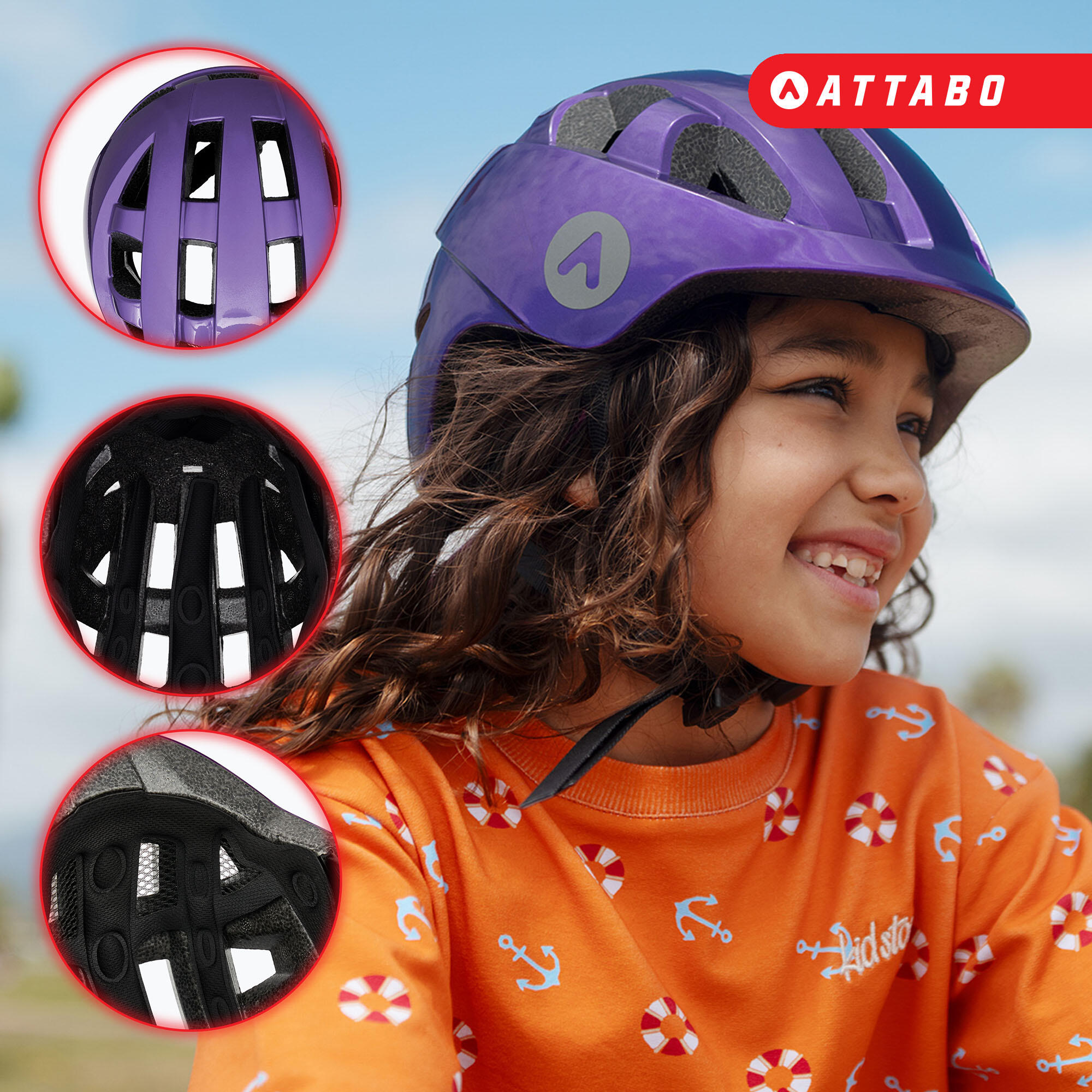 Casco de bicicleta para niños ATTABO K200 5/7