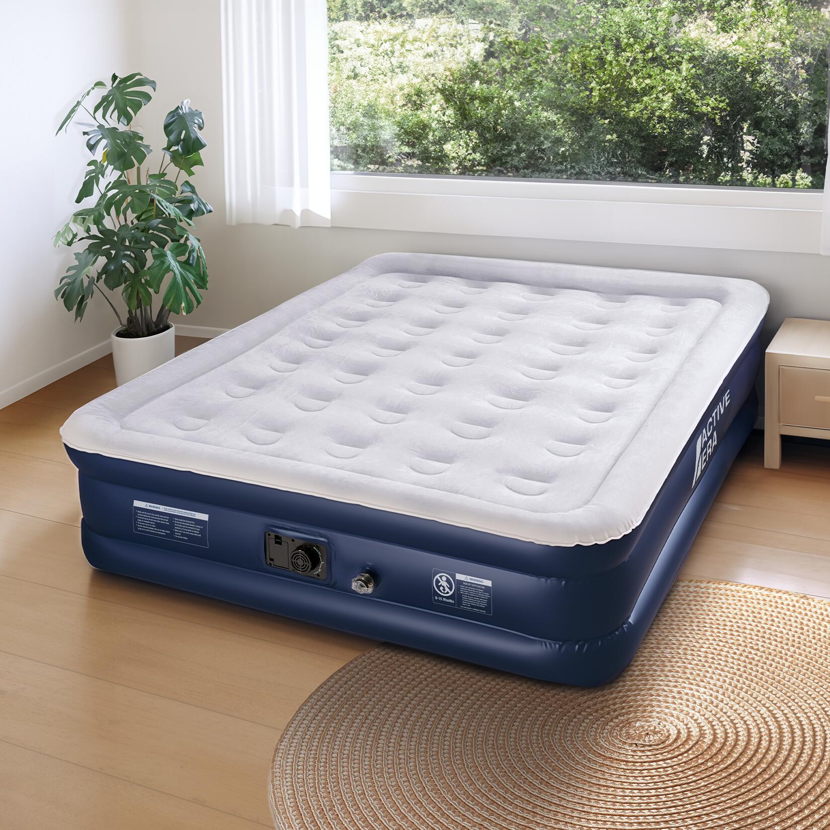 Lit gonflable Queen Size premium avec pompe électrique et tissu imperméable 3/7