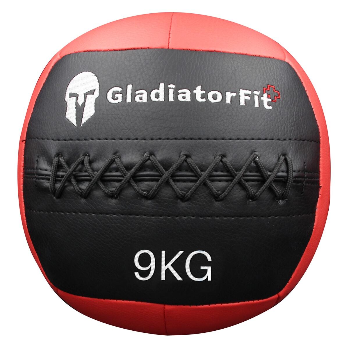 GLADIATORFIT GladiatorFit Wall Ball 9 kg in similpelle PU rosso.