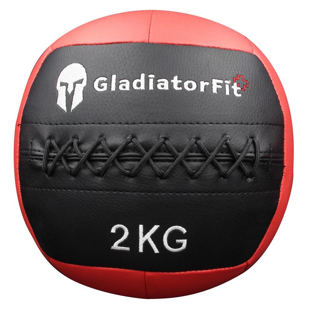 Wall Ball GladiatorFit PU Leatherette 2 kg Red