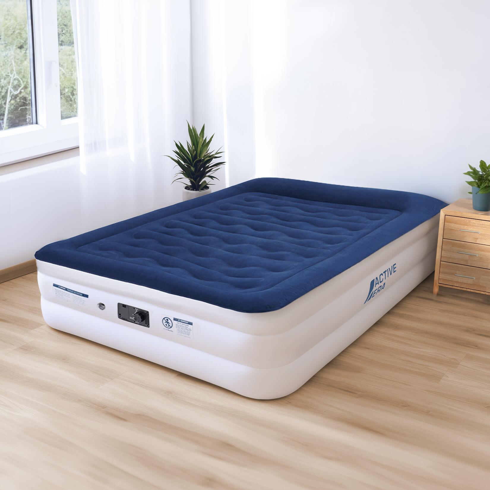 Lit gonflable King Size de luxe avec pompe électrique et oreiller intégré 3/7