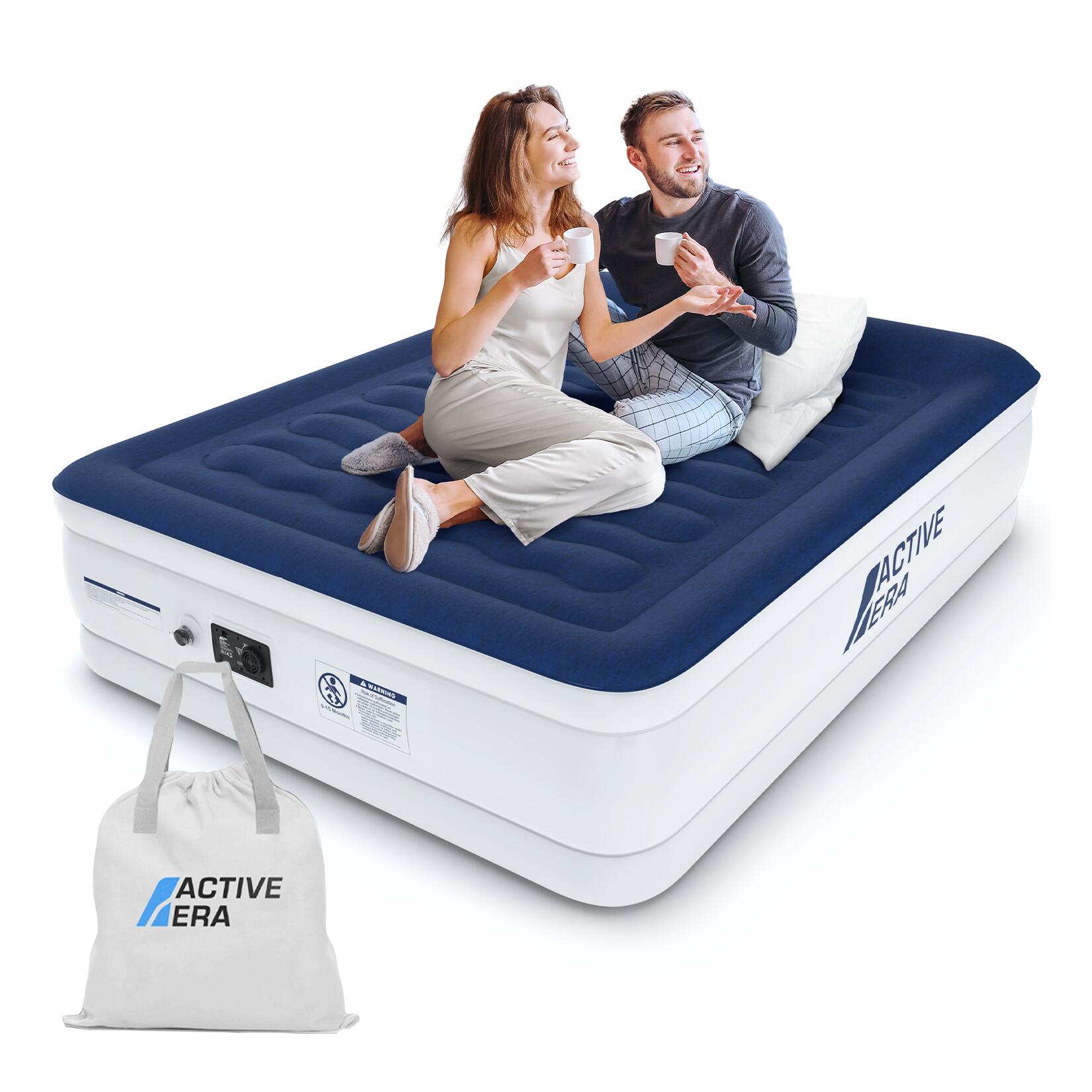 Lit gonflable King Size de luxe avec pompe électrique et oreiller intégré 2/7