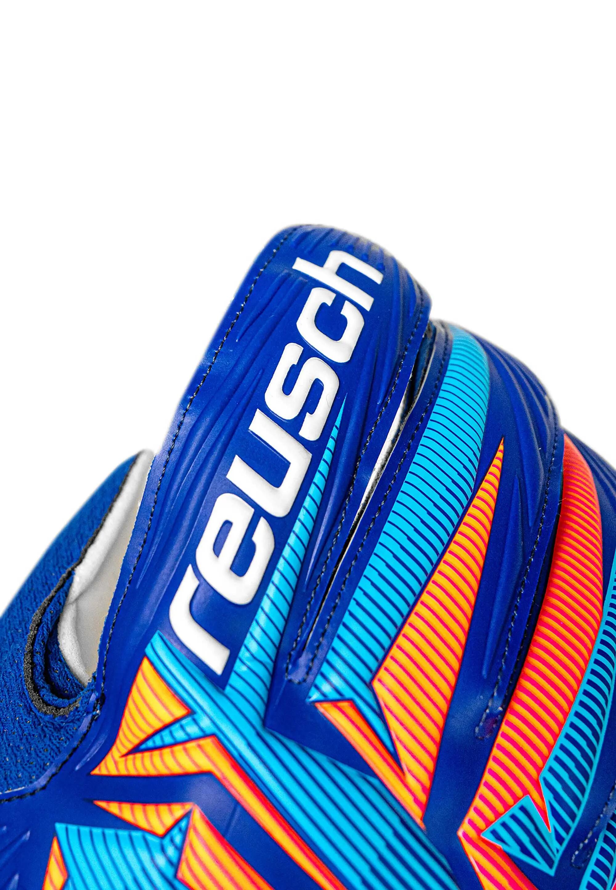 Reusch Attrakt Solid sharp kék/fehér/riasztó narancs kapuskesztyű 5/8