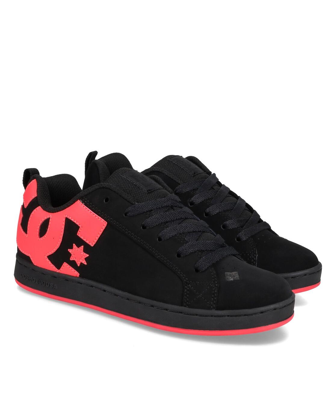 Pantofi dc-shoes din piele neagră sportivi